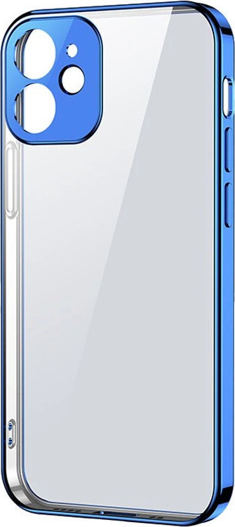 Ultratenký kryt Joyroom New Beauty Series s galvanicky pokoveným rámem pro iPhone 12 Pro tmavě modrý (JR-BP743)