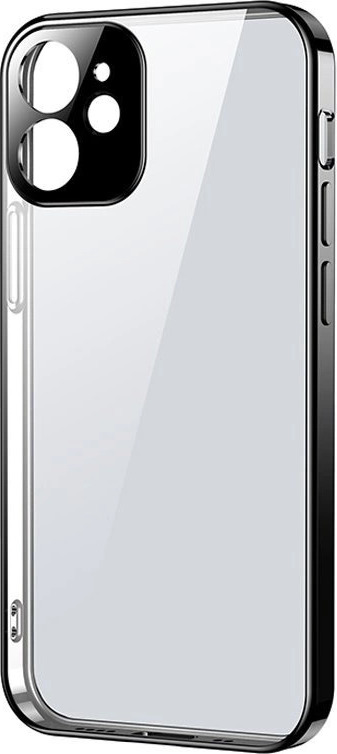 Ultratenký kryt Joyroom New Beauty Series s galvanicky pokoveným rámem pro iPhone 12 mini černý (JR-BP741)