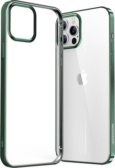 Ultra tenký kryt Joyroom New Beautiful Series s galvanicky pokoveným rámem pro iPhone 12 Pro Max zelený (JR-BP796)