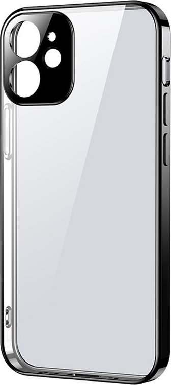 Ultratenký kryt Joyroom New Beauty Series s galvanicky pokoveným rámem pro iPhone 12 Pro Max černý (JR-BP744)