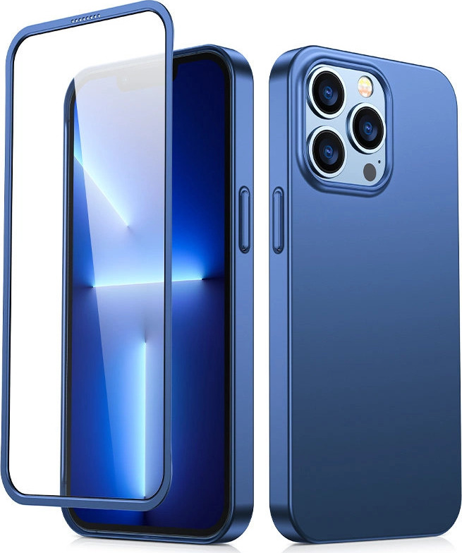 Přední a zadní kryt Joyroom 360 Full Case pro iPhone 13 Pro + ochranné sklo z tvrzeného skla modré (JR-BP935 modrý)