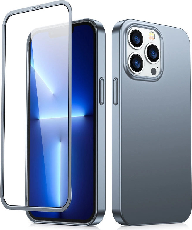 Pouzdro Joyroom 360 Full Case pro iPhone 13 Pro Max + ochranné sklo pro displej šedé (JR-BP928 transparent)