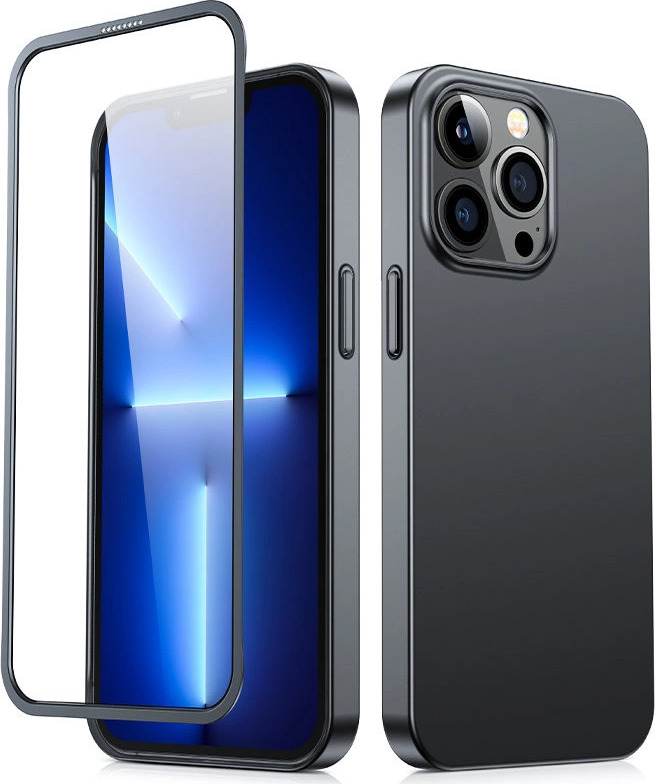 Pouzdro Joyroom 360 Full Case pro iPhone 13 Pro Max + ochranné sklo z tvrzeného skla, černé (JR-BP928)