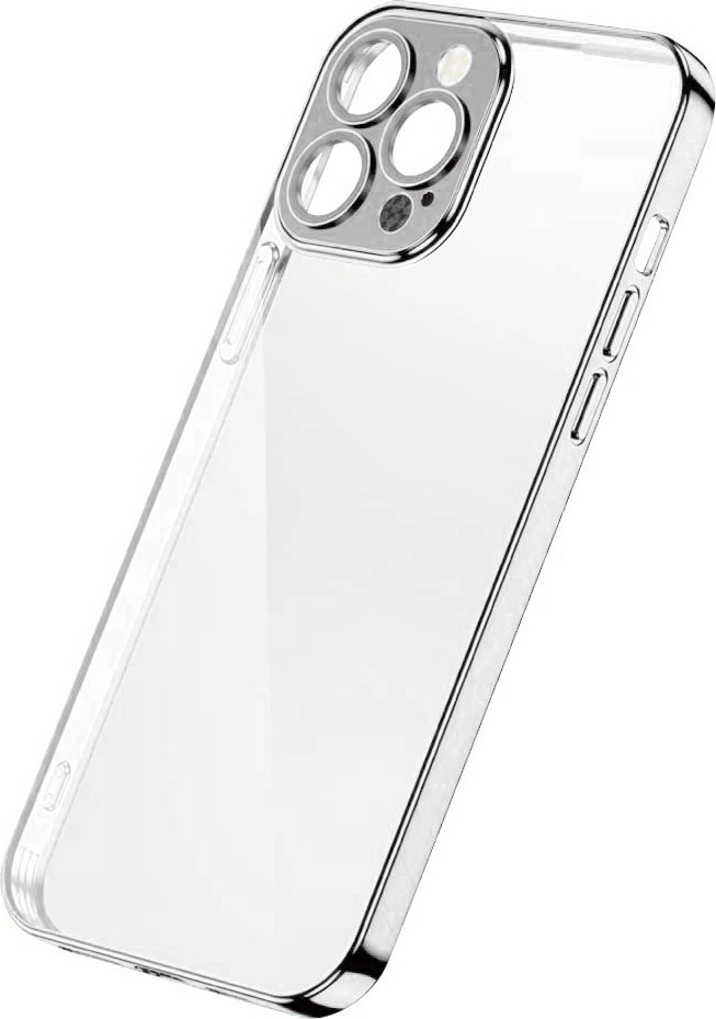 Pouzdro Joyroom Chery Mirror pro iPhone 13 Pro s kovovým rámem a stříbrným povrchem (JR-BP908 stříbrná)