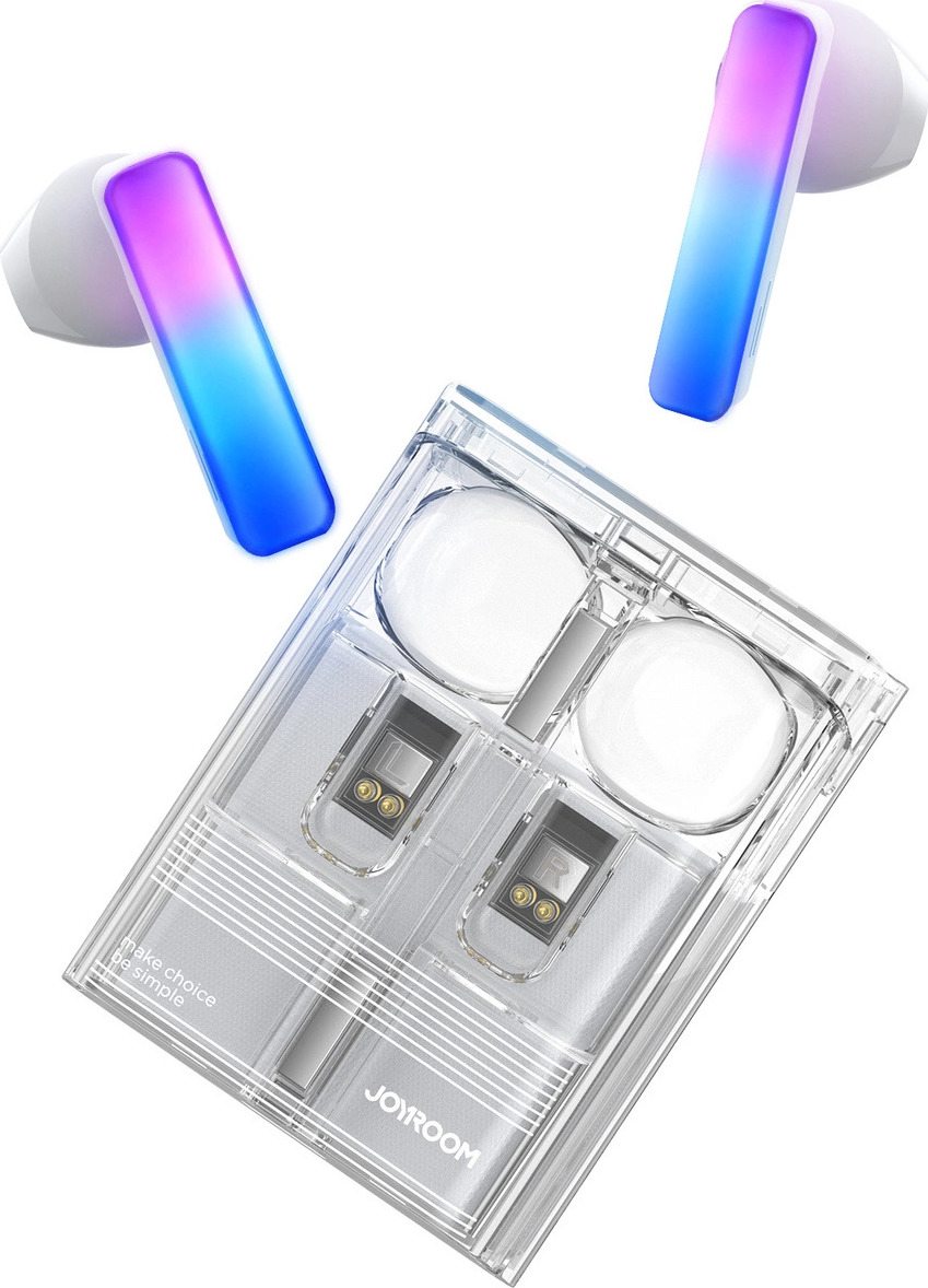 Bezdrátová sluchátka TWS Joyroom JR-TC1 IceLens Series s LED světly - bílá