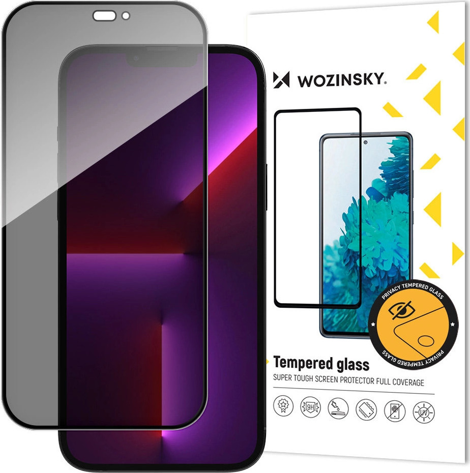 Wozinsky Privacy Glass s antispy filtrem pro iPhone 15 - černé