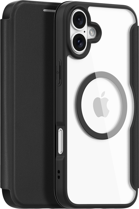Pouzdro Dux Ducis Skin X Pro pro iPhone 16 s MagSafe a flipovým krytem - černé