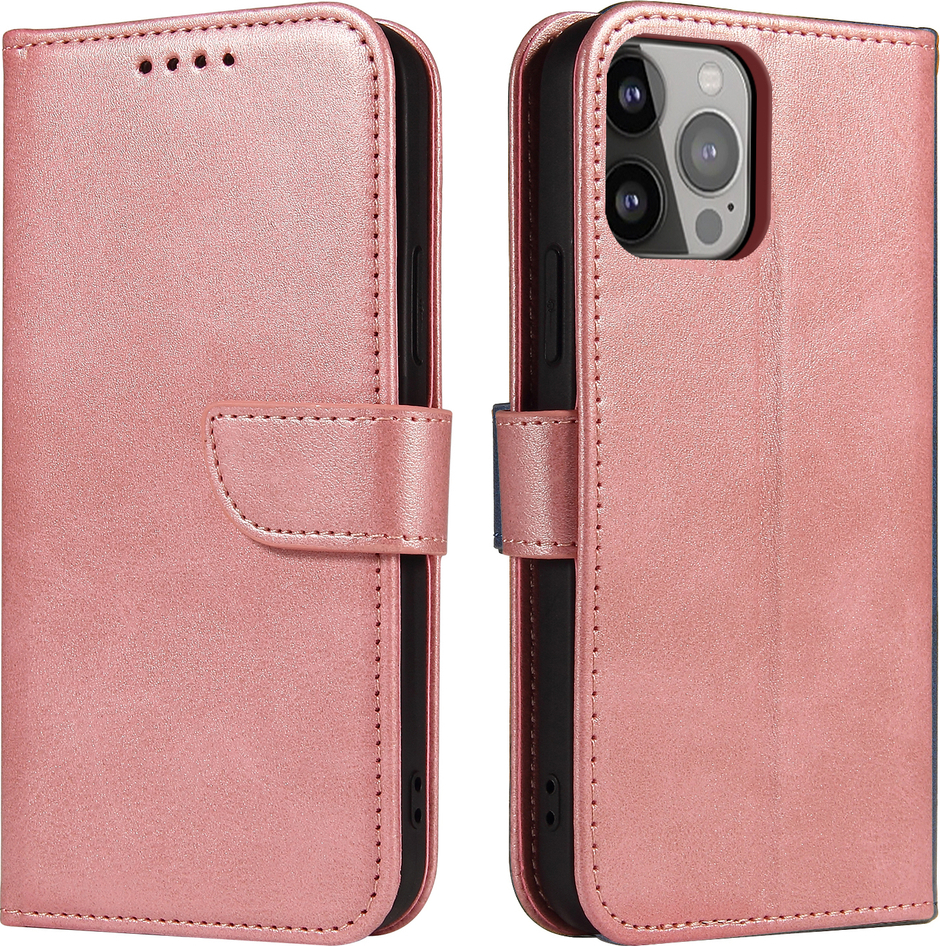 Elegantní pouzdro Magnet Case s stojánkem pro iPhone 13 Pro Max růžové