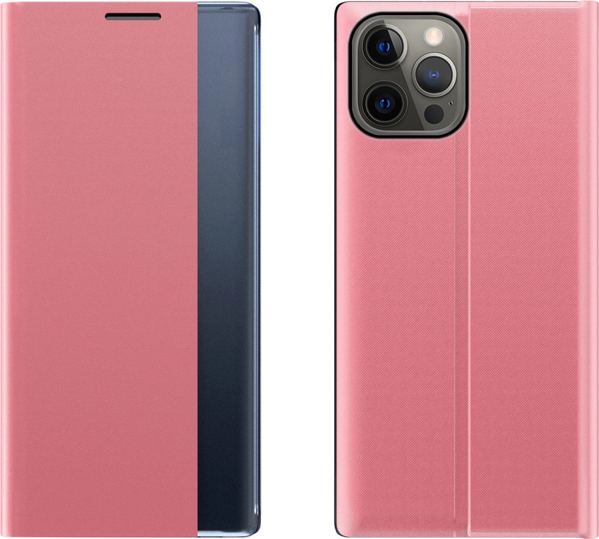 Kryt Sleep Case Bookcase pro iPhone 13 Pro Max růžový