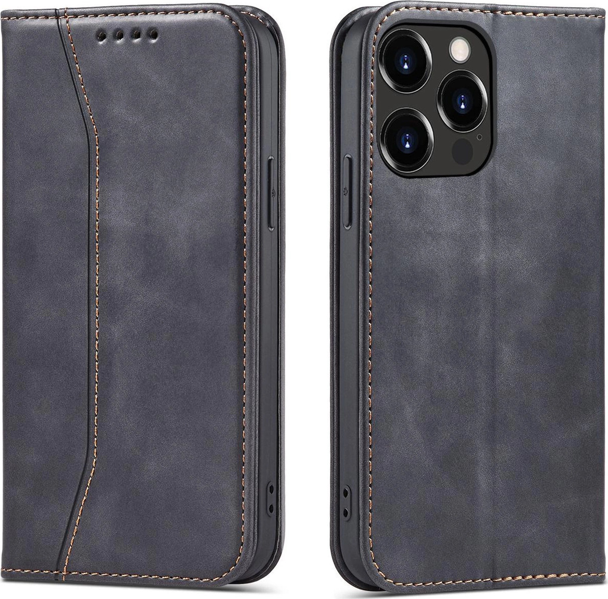 Magnetický kryt Fancy Case pro iPhone 13 Pro Max, pouzdro, peněženka, držák na karty, černý