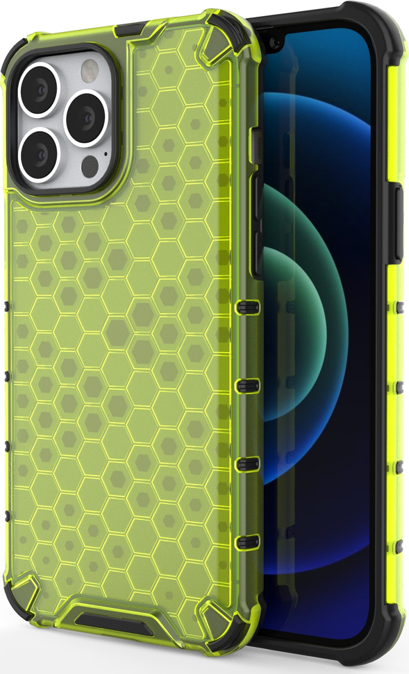 Kryt Honeycomb s TPU Bumperem pro iPhone 13 Pro Max zelený