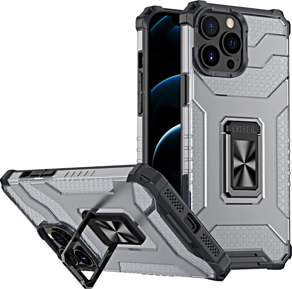 Crystal Ring Case Kickstand Tough Rugged kryt pro iPhone 13 Pro Max, černý