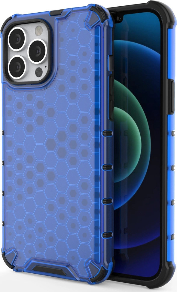Kryt Honeycomb s TPU Bumperem pro iPhone 13 Pro Max modrý