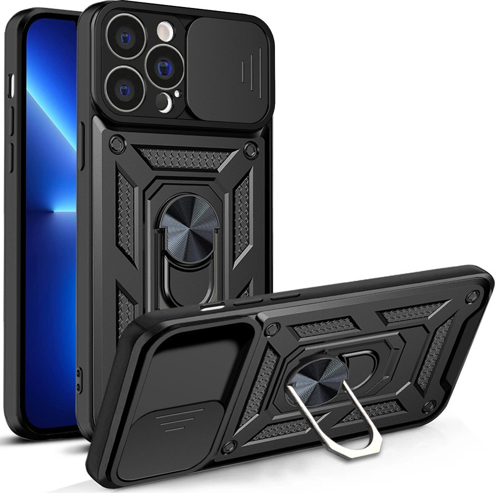 Hybrid Armor Camshield kryt pro iPhone 13 Pro Max s krytem fotoaparátu, černý