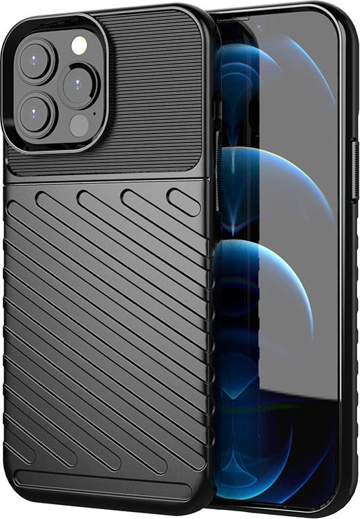 Kryt Thunder Case Flexibilní, odolný a odolný TPU pro iPhone 13 Pro Max, černý
