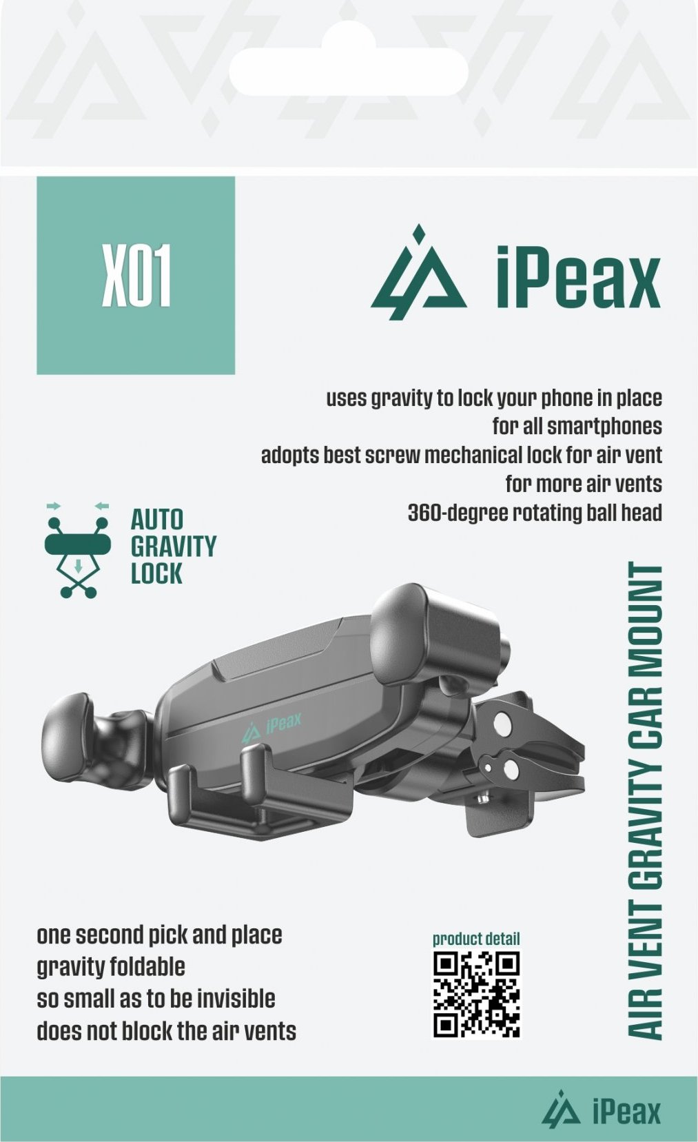 iPEAX DRŽÁK DO AUTA X01 ČERNÝ