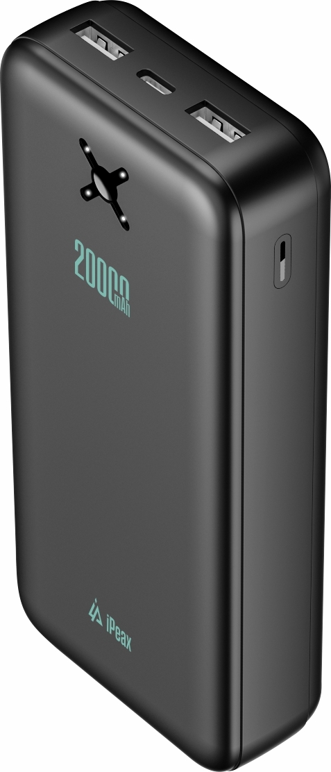 iPEAX POWER BANKA 20000 mAh, 10,5W, 2x USB-A ČERNÁ