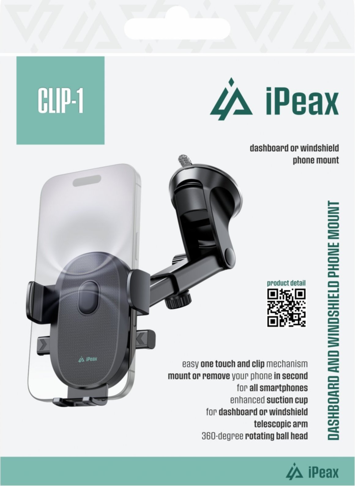 iPEAX DRŽÁK DO AUTA NA PALUBNÍ DESKU CLIP-1 ČERNÝ
