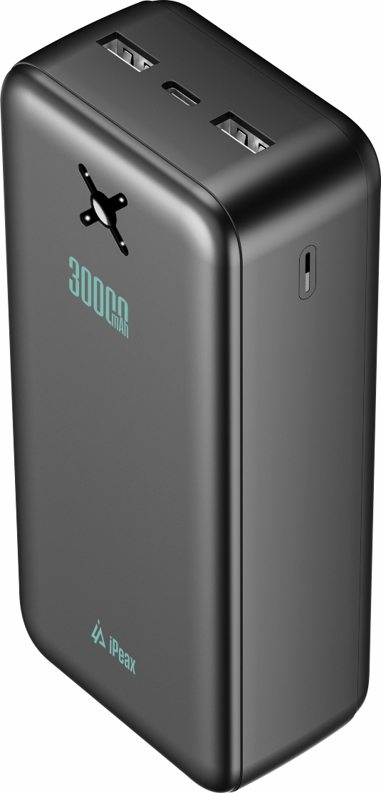 iPEAX POWER BANKA 30000 mAh, 10,5W, 2x USB-A ČERNÁ