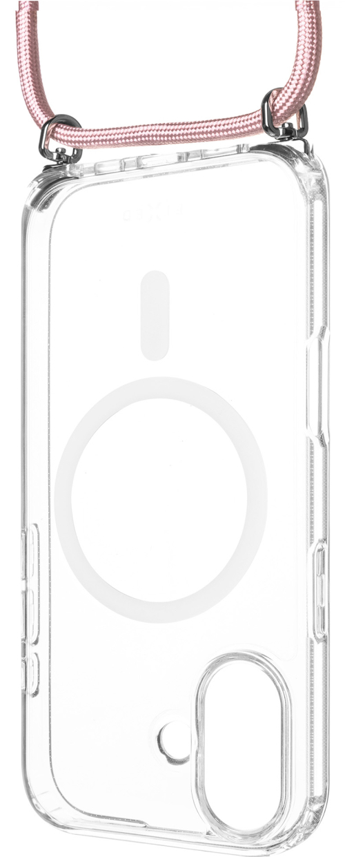 Pouzdro FIXED MagPure Neck s růžovou šňůrkou na krk pro Apple iPhone 17