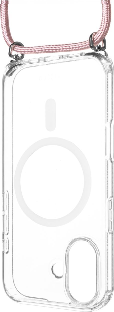 Pouzdro FIXED MagPure Neck s růžovou šňůrkou na krk pro Apple iPhone 17