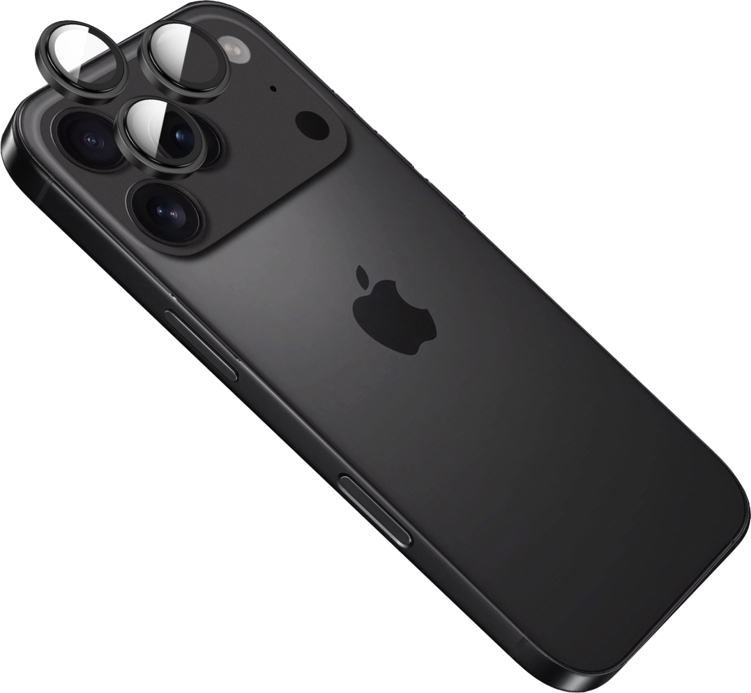 Ochranná skla čoček fotoaparátů FIXED Armor Camera Glass pro Apple iPhone 17 Pro/Pro Max, černá