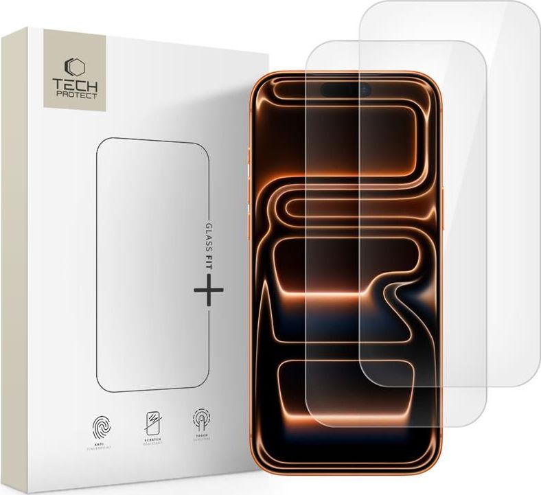Tvrzené sklo TECH-PROTECT GLASS FIT+ 2-PACK IPHONE 16 PRO MAX / 17 PRO MAX CLEAR