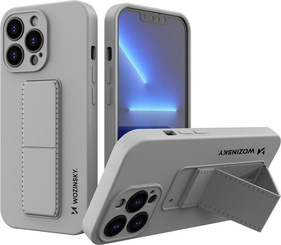 Silikonové pouzdro Wozinsky Kickstand Case se stojánkem pro iPhone 13 mini, šedé