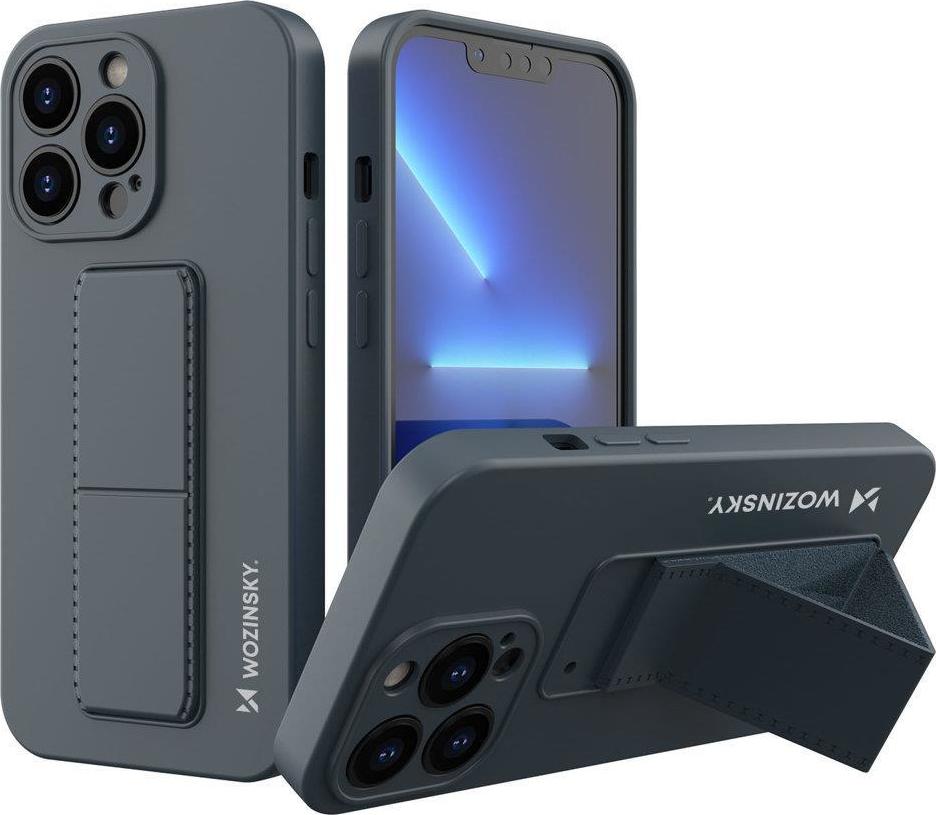 Silikonové pouzdro Wozinsky Kickstand Case se stojánkem pro iPhone 13 mini, tmavě modré