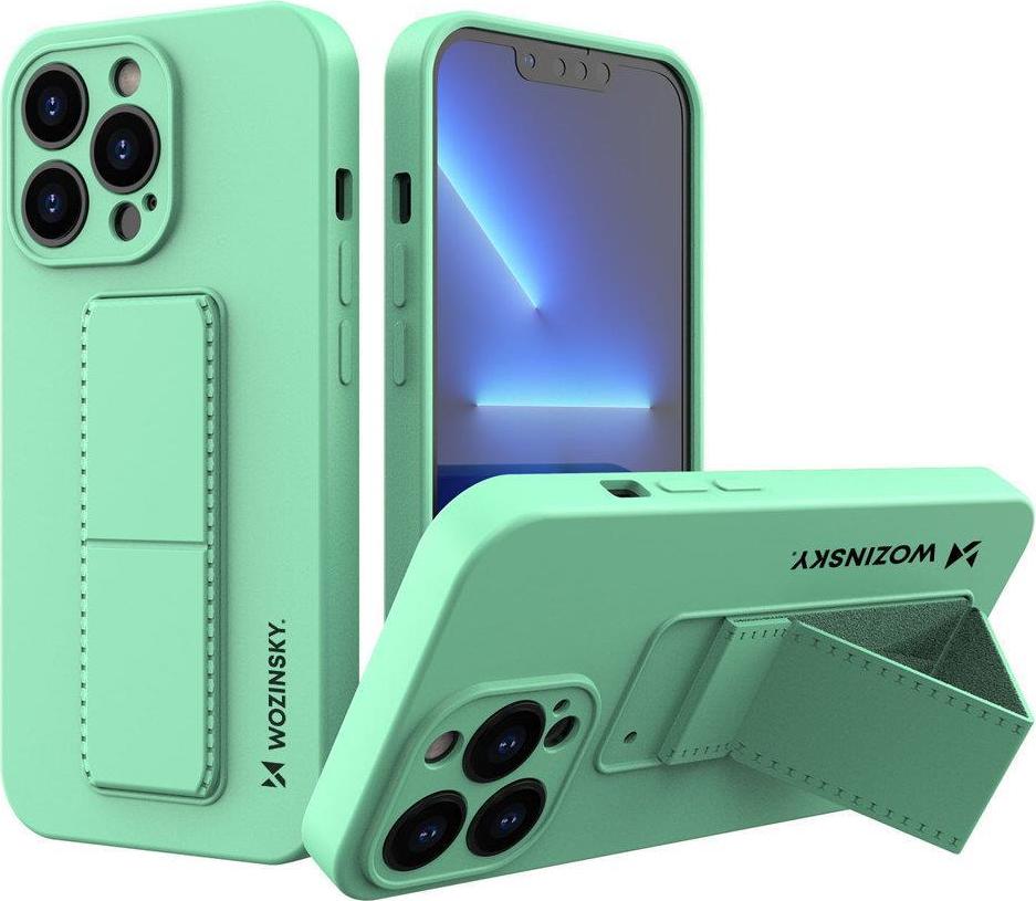 Silikonové pouzdro Wozinsky Kickstand Case se stojánkem pro iPhone 13 mini mátově v barvě