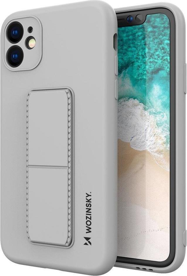 Silikonové pouzdro Wozinsky Kickstand Case se stojánkem pro iPhone 11 Pro Max šedé