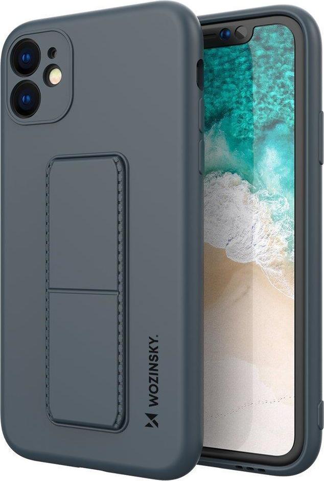 Silikonové pouzdro Wozinsky Kickstand Case se stojánkem pro iPhone 12 Pro, tmavě modré