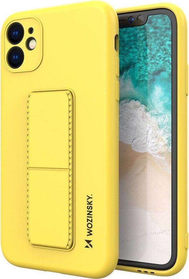 Silikonový kryt Wozinsky Kickstand pro iPhone 12 Pro žlutý