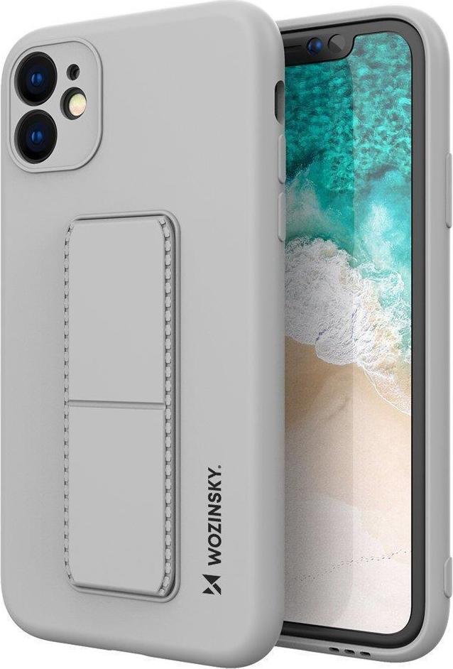 Silikonové pouzdro Wozinsky Kickstand Case se stojánkem pro iPhone 12 Pro Max šedé
