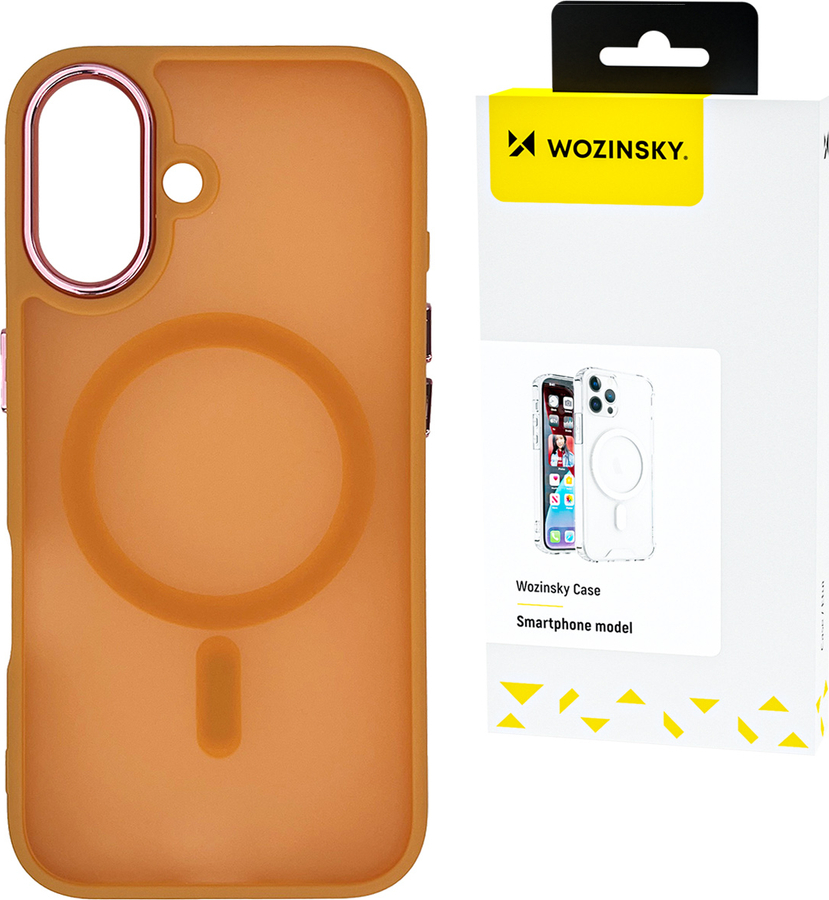 Pouzdro Wozinsky Fashion s MagSafe pro Samsung Galaxy S24 FE - oranžové