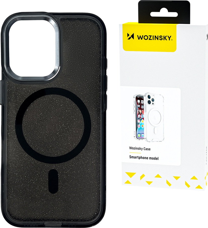 Pouzdro Wozinsky Glitter Case MagSafe pro Samsung Galaxy S25 černé