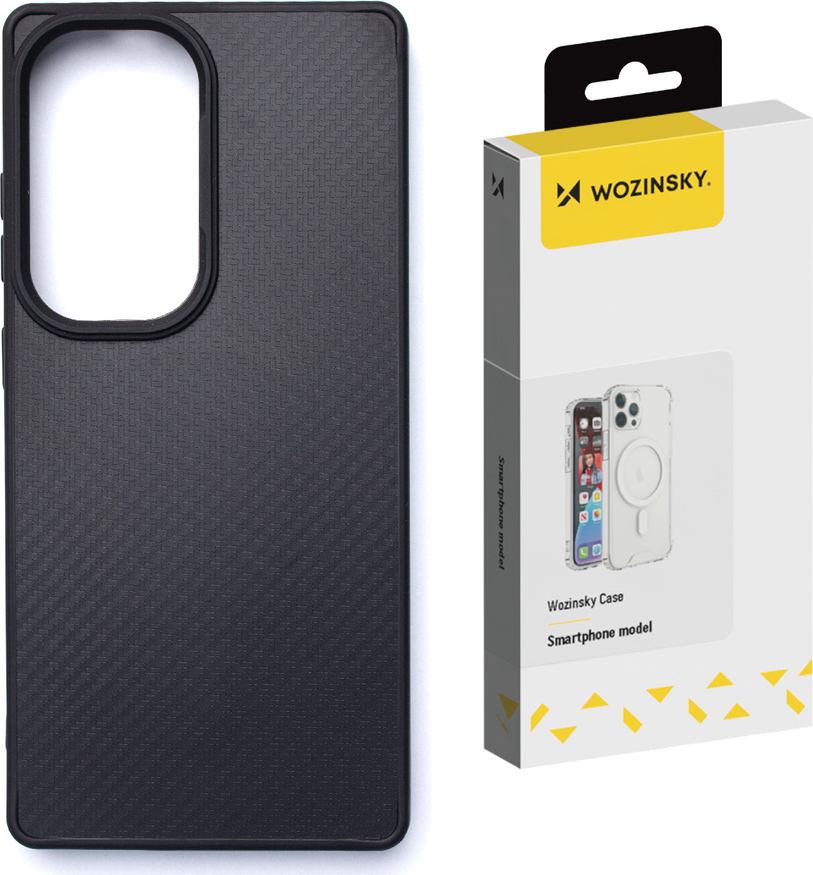 Pouzdro Wozinsky z uhlíkových vláken s MagSafe pro Samsung Galaxy S25 - černé
