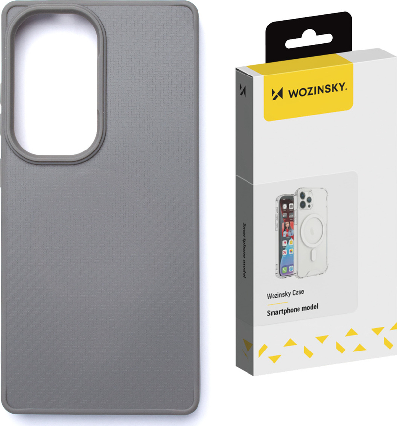 Pouzdro Wozinsky z uhlíkových vláken s MagSafe pro Samsung Galaxy S25 - šedé