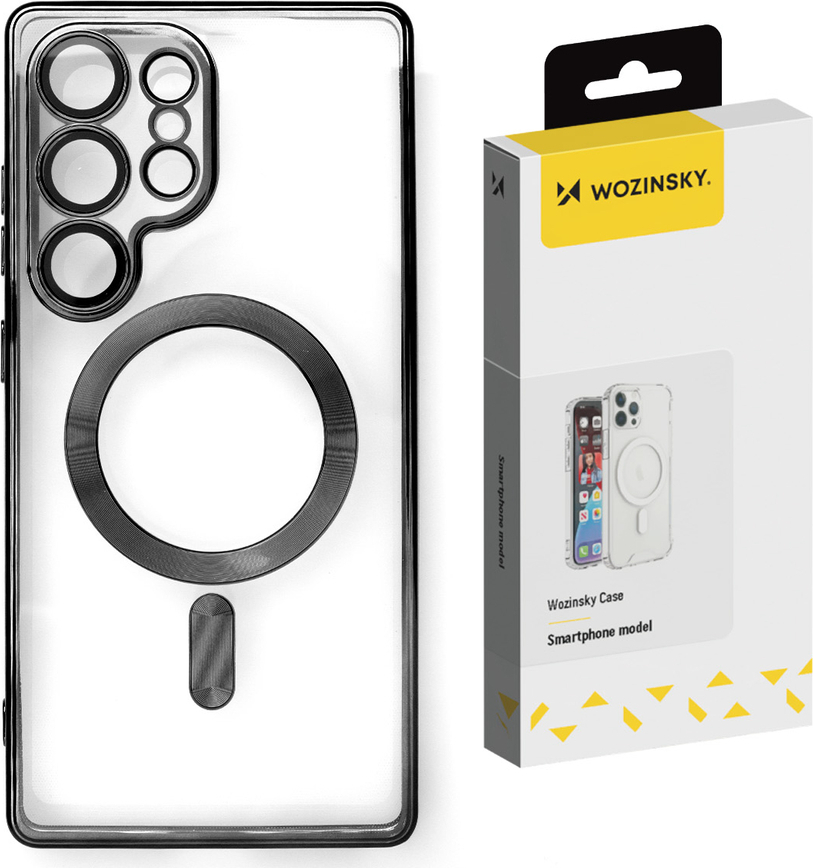 Pouzdro Wozinsky Galvanicky potažené s Magsafe pro Samsung Galaxy S25 - černé