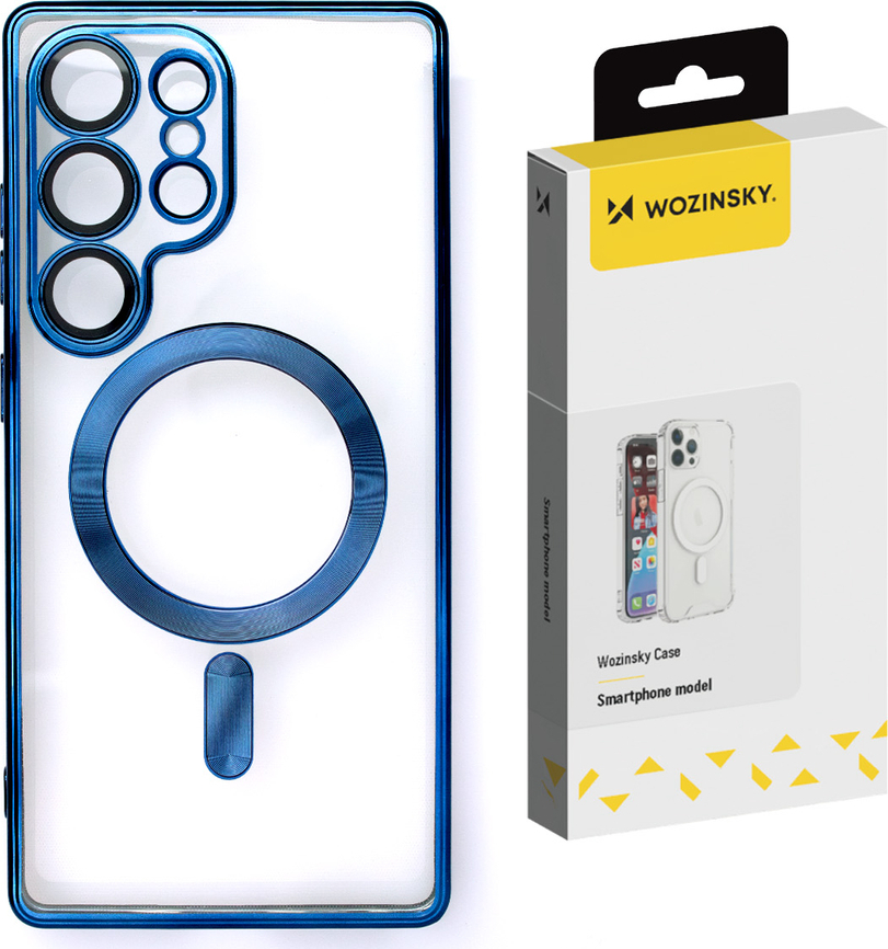 Pouzdro Wozinsky Galvanicky potažené s Magsafe pro Samsung Galaxy S25 Ultra - modré