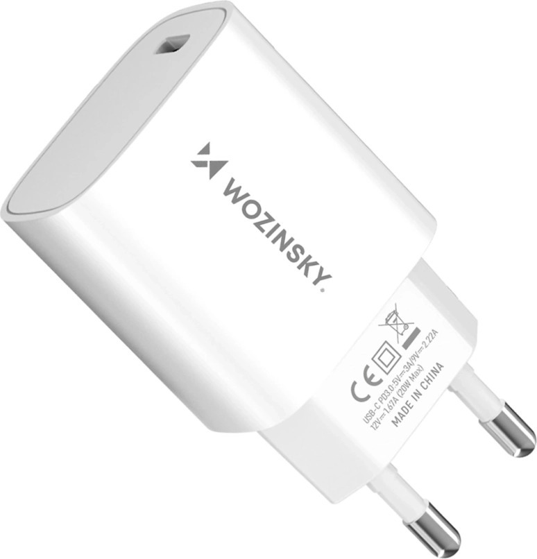 Wozinsky WGWCCW 20W USB-C nabíječka do zásuvky - bílá