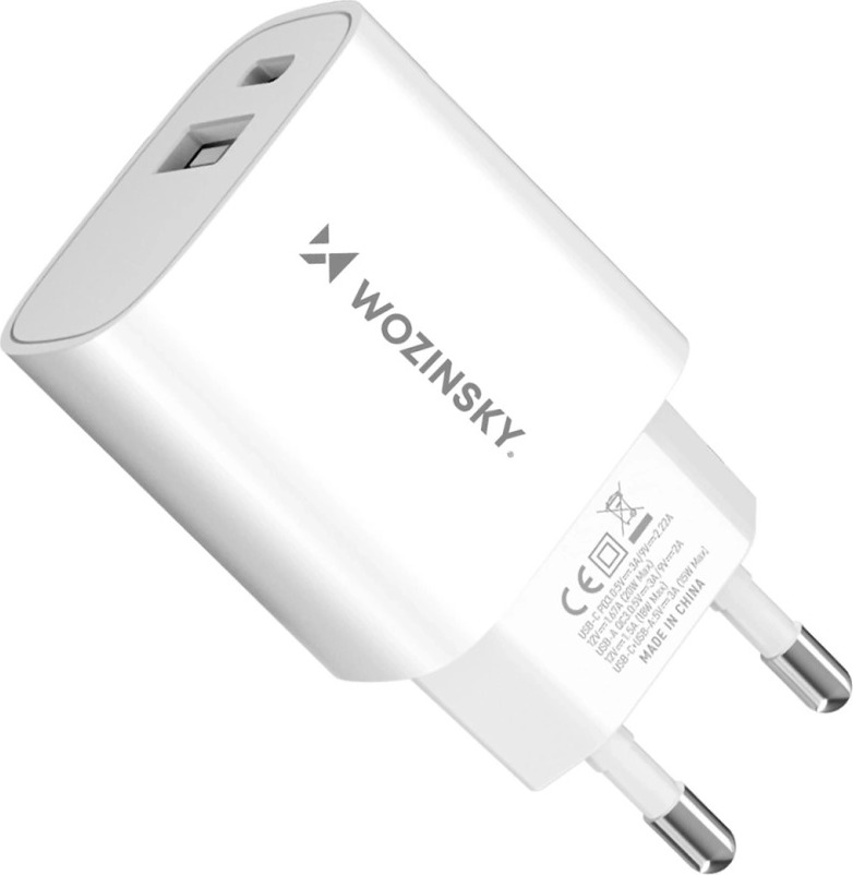 Wozinsky WGWCW USB-A USB-C 20W nabíječka do zásuvky - bílá