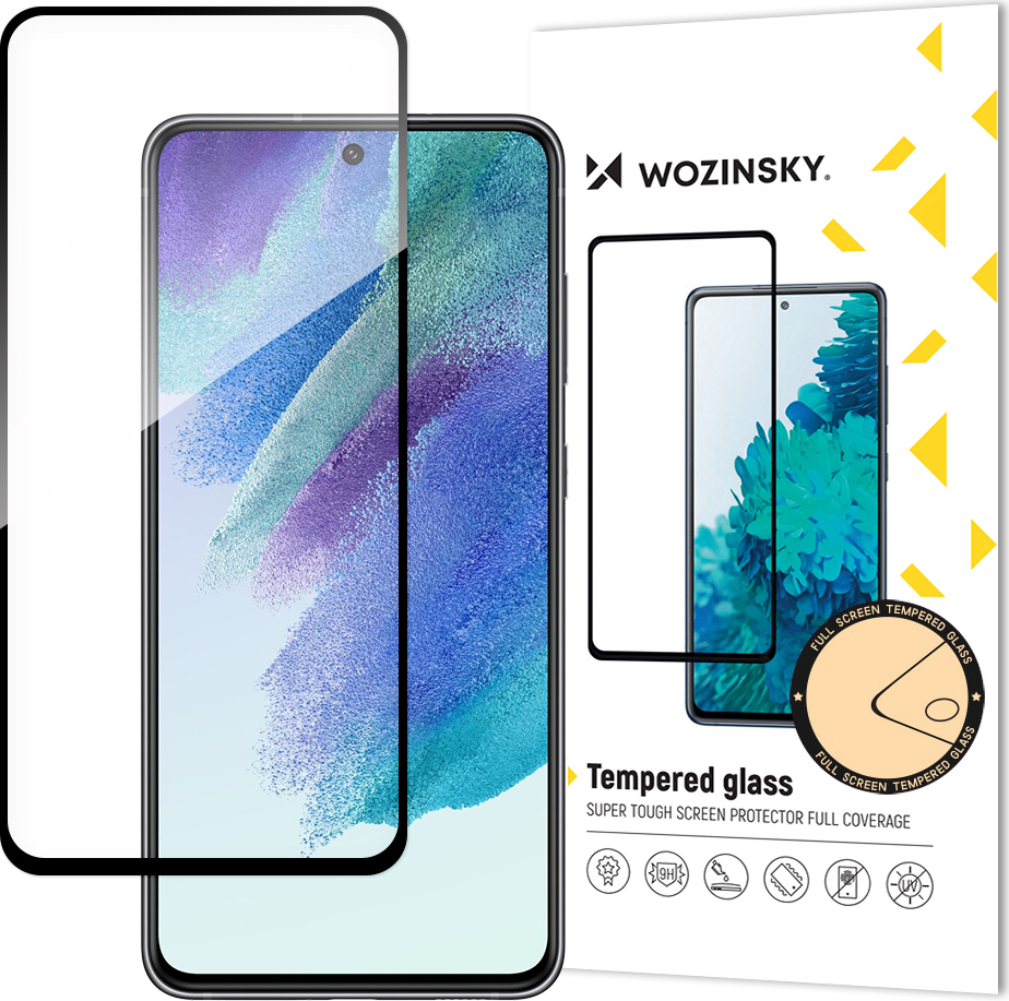 Tvrzené sklo Wozinsky Full Glue Super Tough Protector pro Samsung Galaxy S21 FE, černé