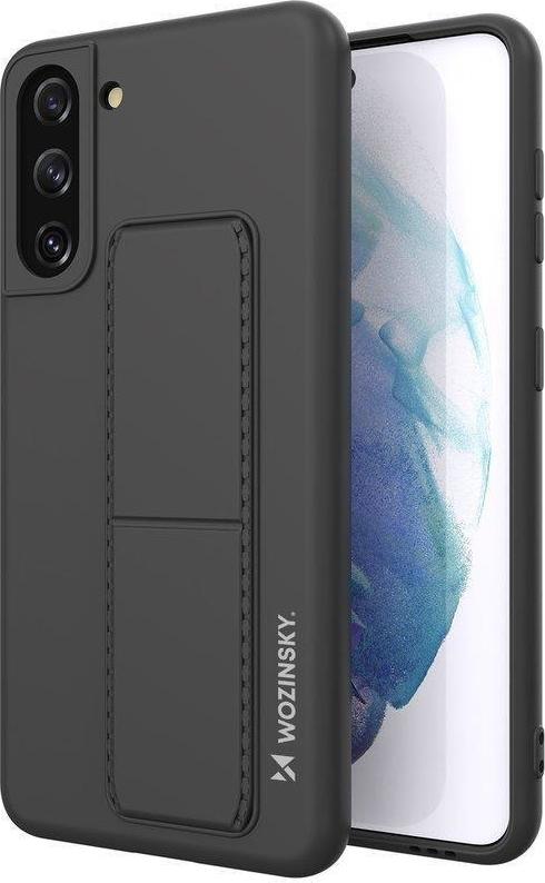 Silikonový kryt Wozinsky Kickstand pro Samsung Galaxy S21 + 5G černý