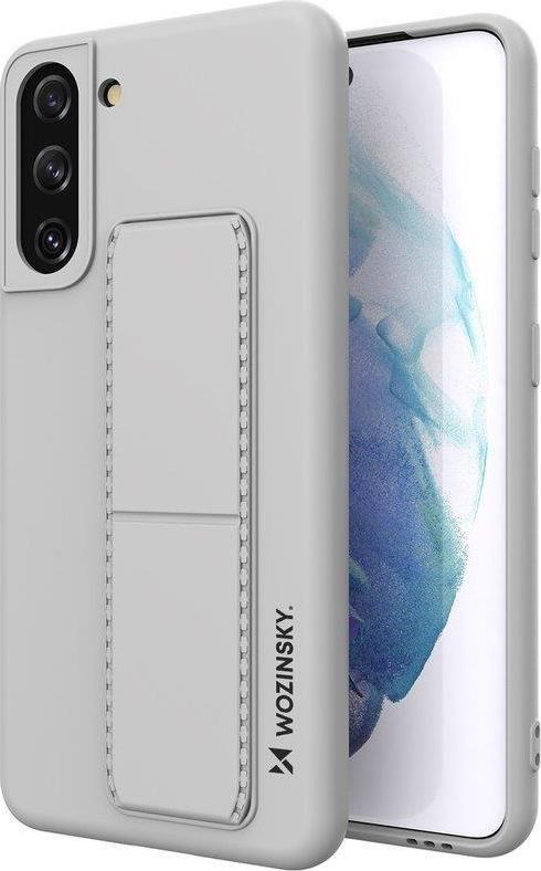 Silikonový kryt Wozinsky Kickstand pro Samsung Galaxy S21 + 5G šedý