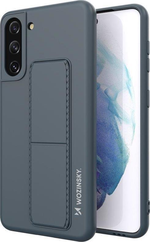 Silikonový kryt Wozinsky Kickstand pro Samsung Galaxy S21 + 5G tmavě modrý