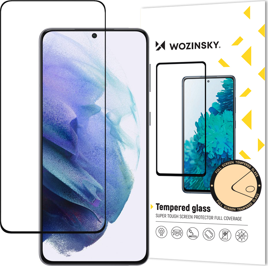 Wozinsky super odolné tvrzené sklo Full Glue na celou obrazovku s rámečkem, vhodné pro Samsung Galaxy S22, černé