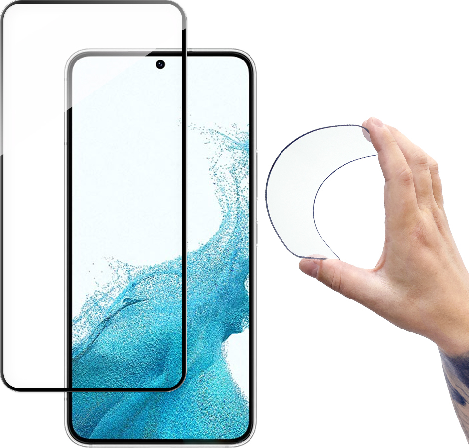 Tvrzené sklo Wozinsky Full Cover Flexi Nano Glass Film s rámečkem pro Samsung Galaxy S22+ (S22 Plus) průhledné