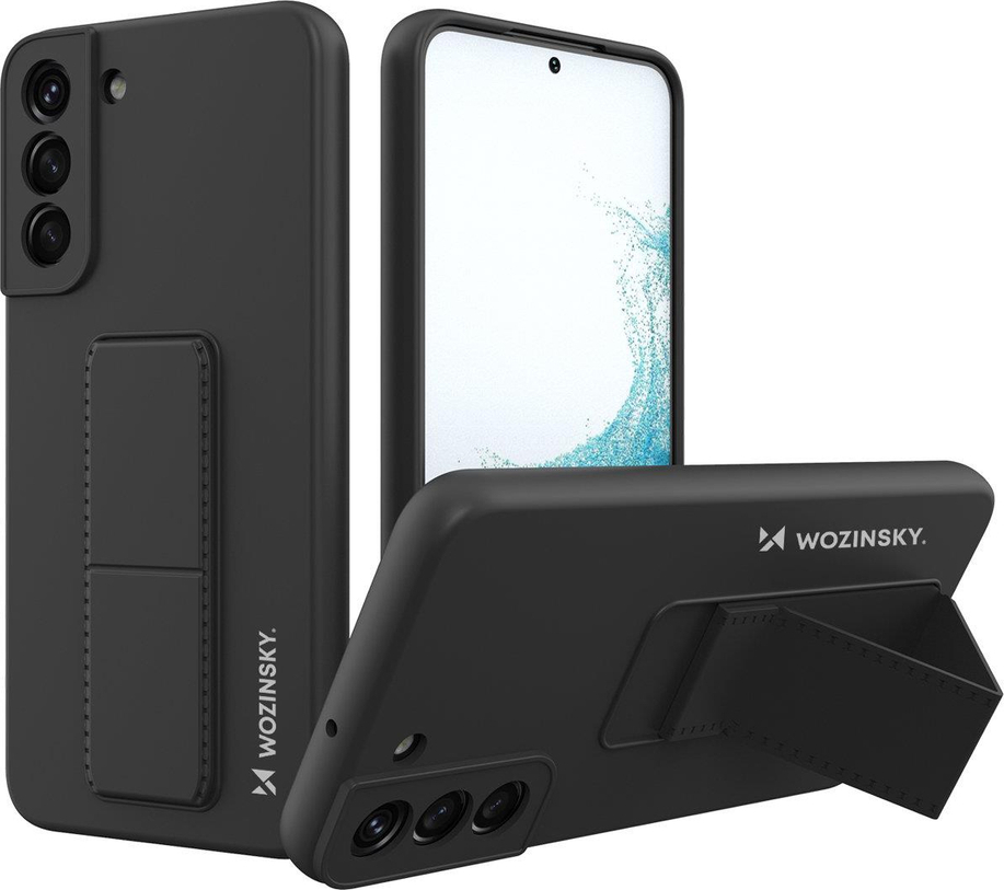Silikonový kryt Wozinsky Kickstand Case pro Samsung Galaxy S22+, černý