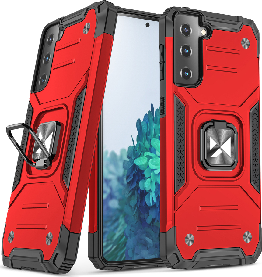 Wozinsky Ring Armor odolný hybridní kryt + magnetický držák pro Samsung Galaxy S22 + (S22 Plus) červený